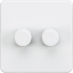 Screwless 2G 2-way 10-200W (5-150W LED) trailing edge dimmer - Matt White
