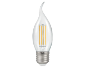 LED Filament Candle Bent Tip Clear Non-Dimmable 4.2W 2700K ES-E27