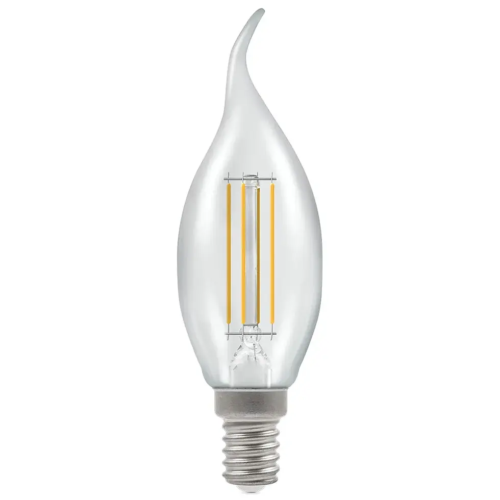 LED Bent-Tip Candle Filament Clear • Dimmable • 5W • 2700K • SES-E14