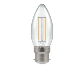 LED Filament Candle Clear Dimmable 2.5W 4000K BC-B22