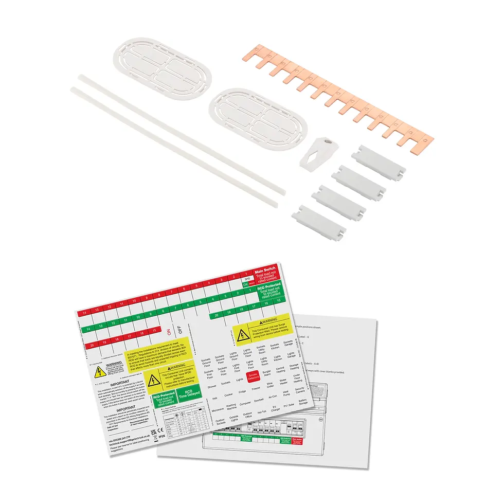 Thumbnail: Consumer Unit 16 Module 9 Way Populated with 100A Main Switch, 2 x 100A 30mA RCD