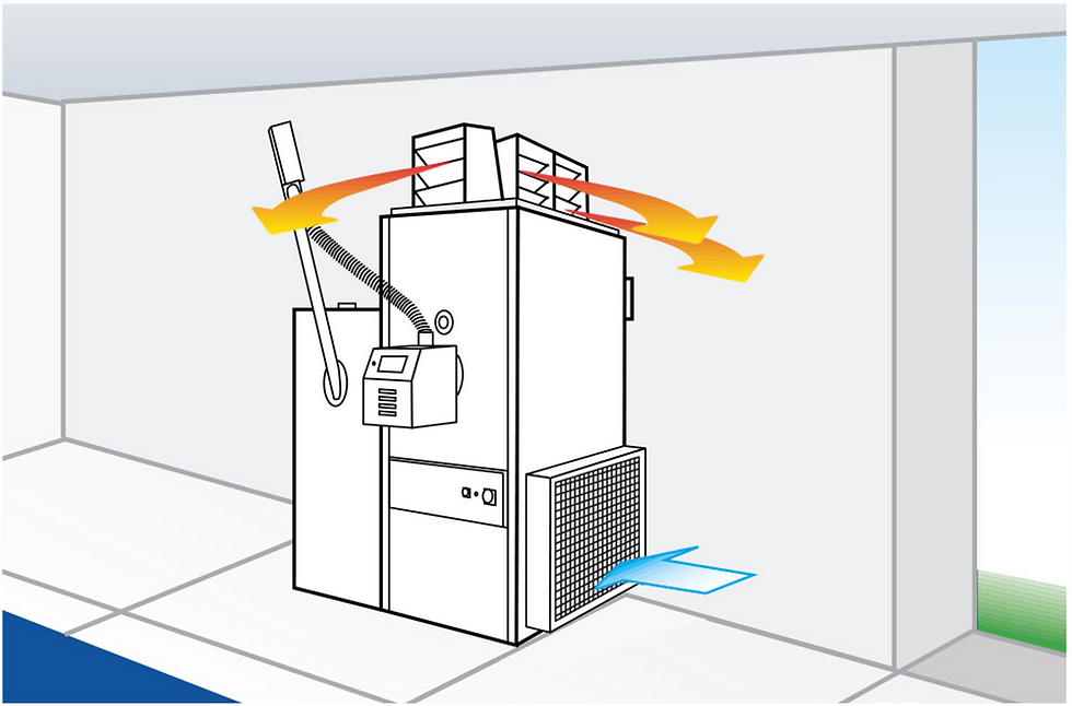 Thumbnail: Pellet heating system - warm air heating, workshop heating, hall heating EBH-30