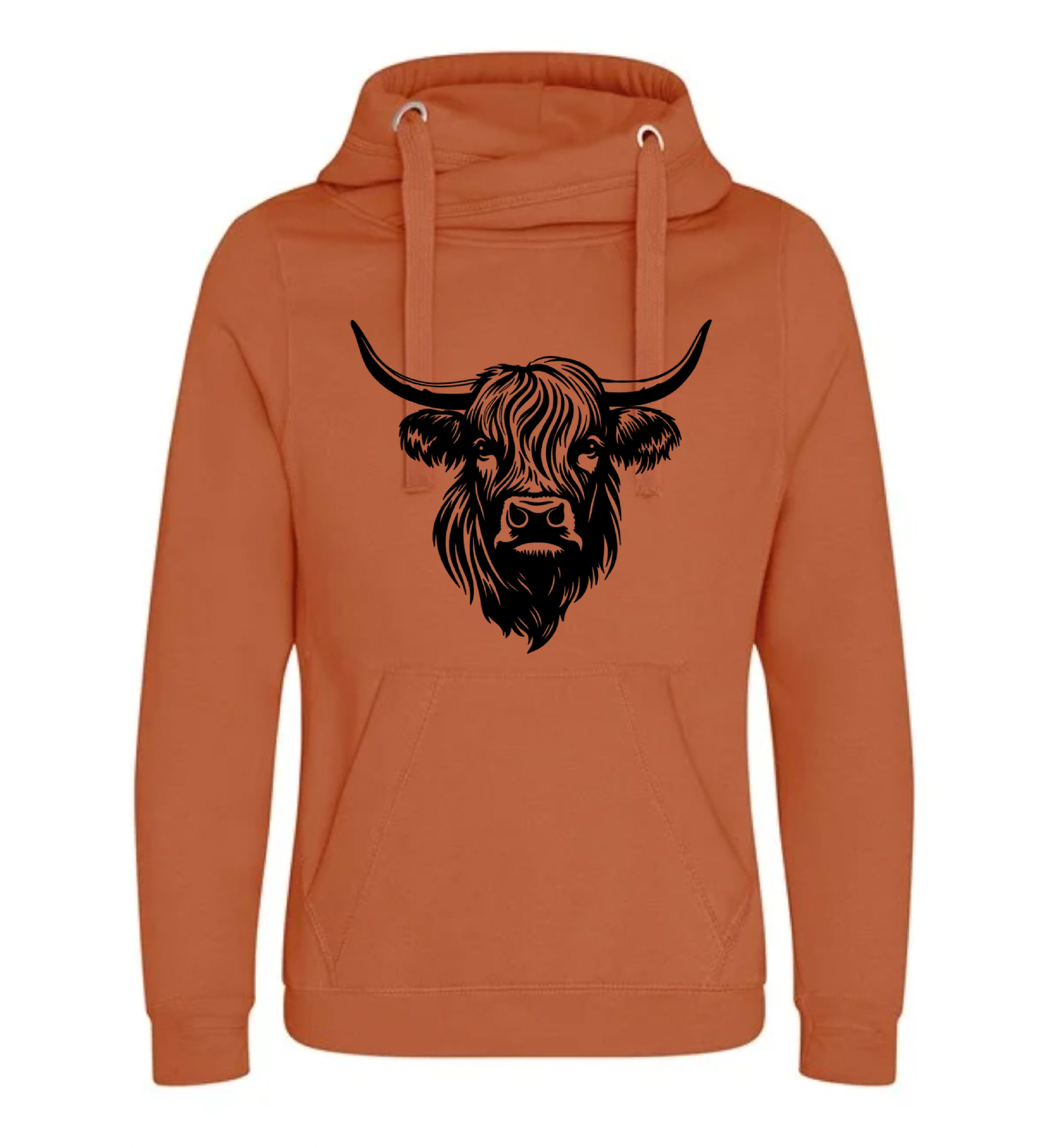 Highland Cattle Cross Neck Hoodie
