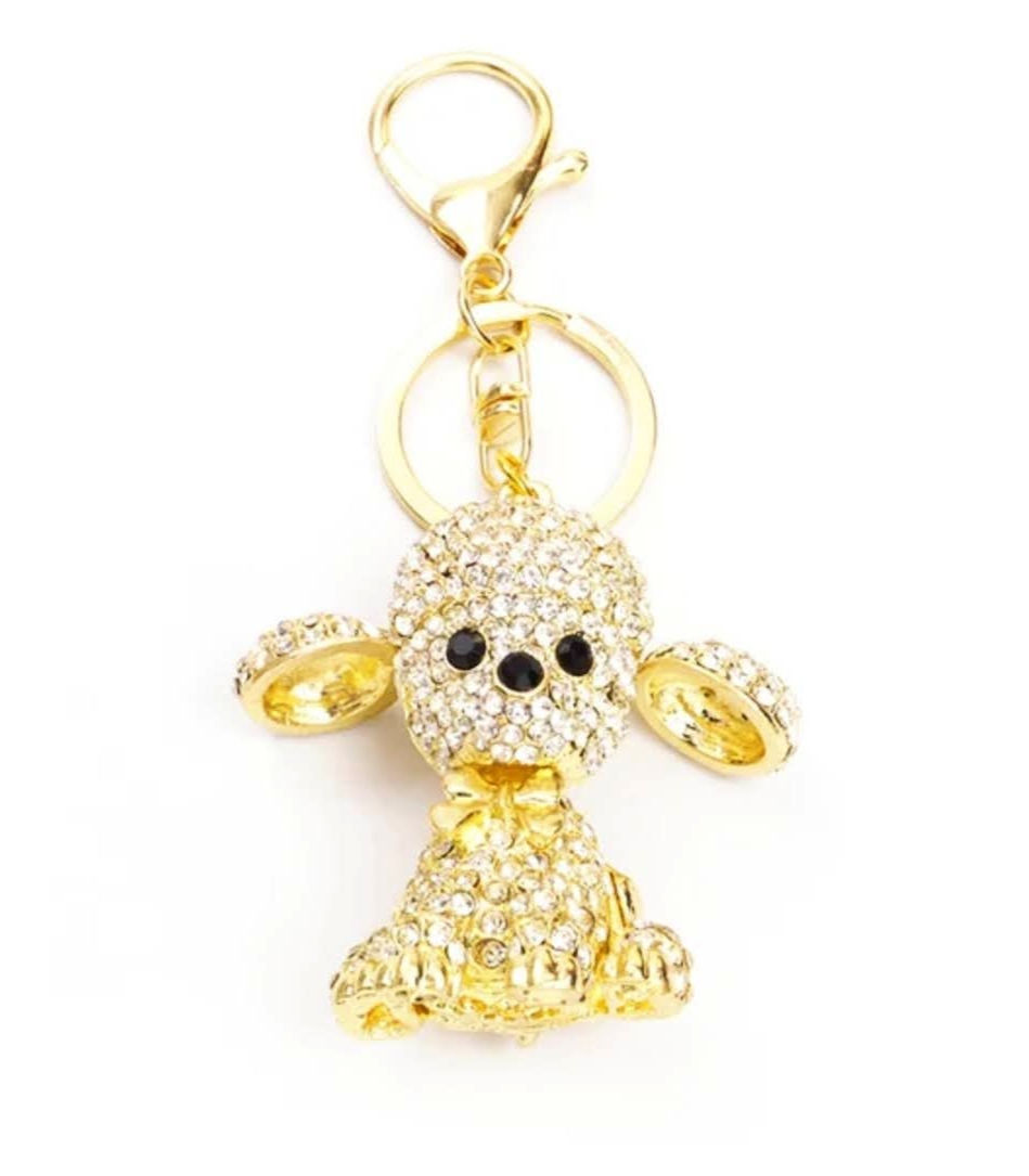 Chaveiro de strass - Cachorrinho dourado