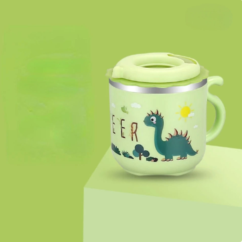 Caneca térmica divertida com tampa e canudo - Verde