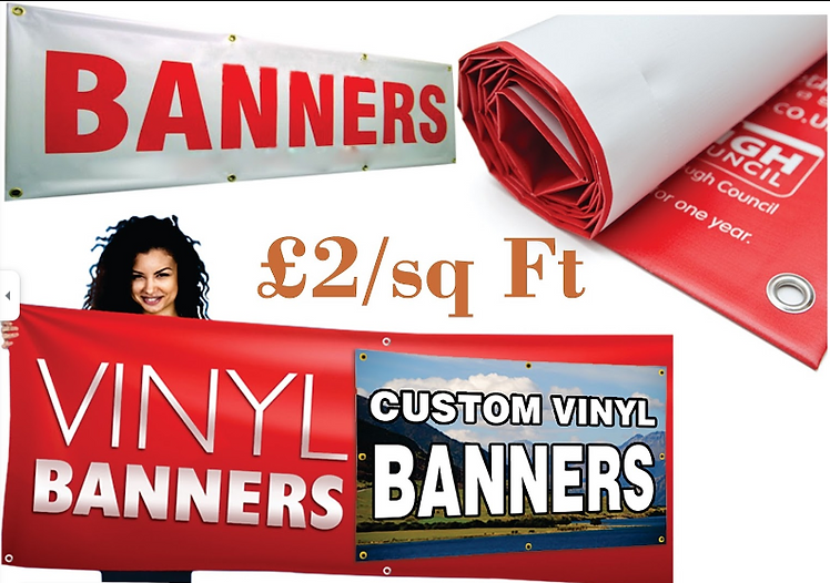 banner sign advert showing the starting price of banner signs
