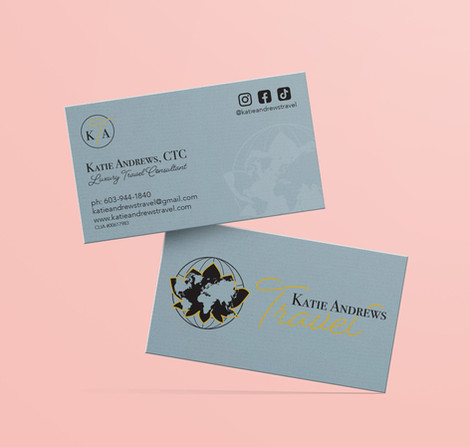 Katie Andrews Travel Business Card Design