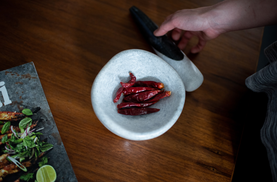 Black & White Marble Mortar and Pestle