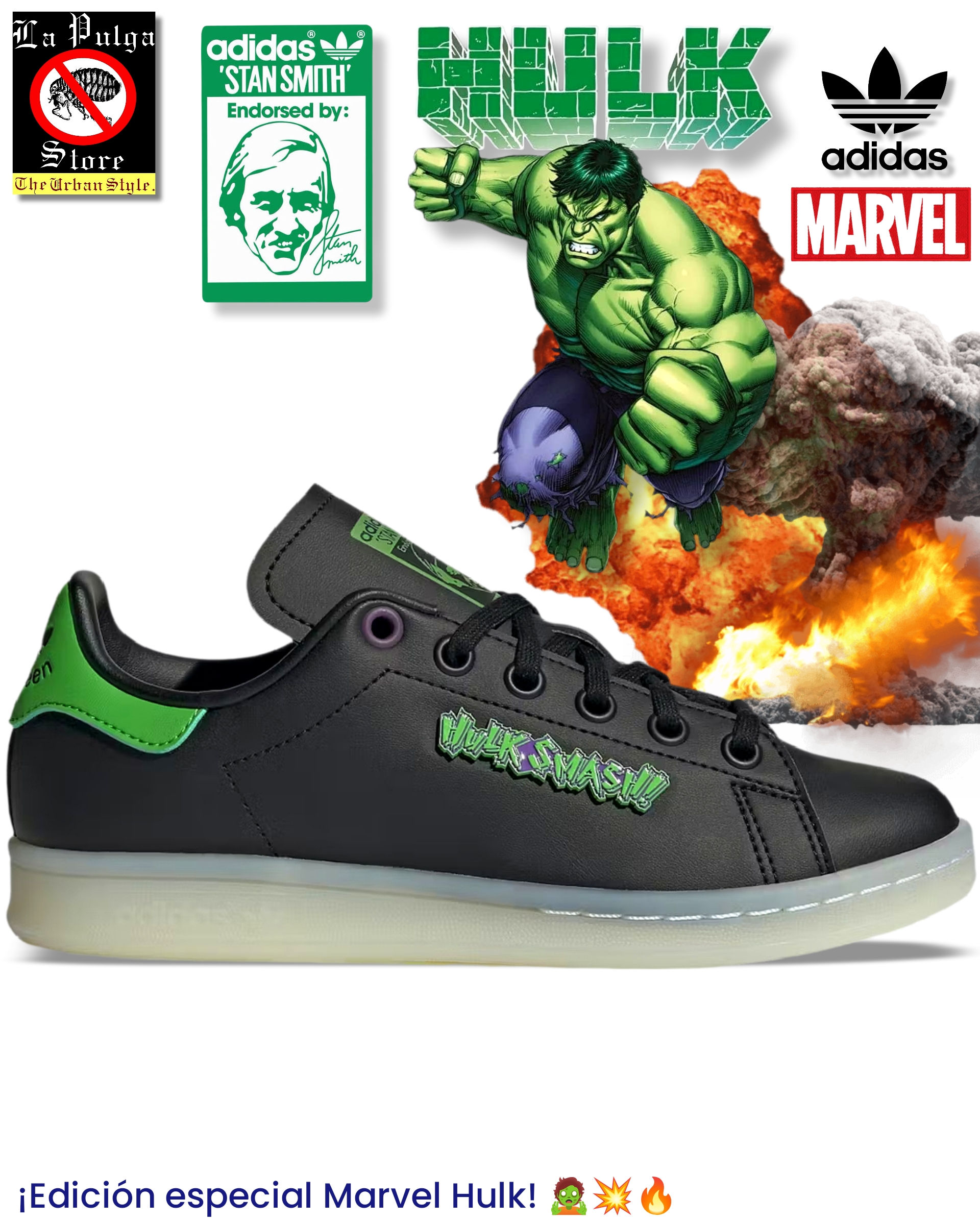 Tenis Adidas | Stand Smith Hulk Marvel Heroes