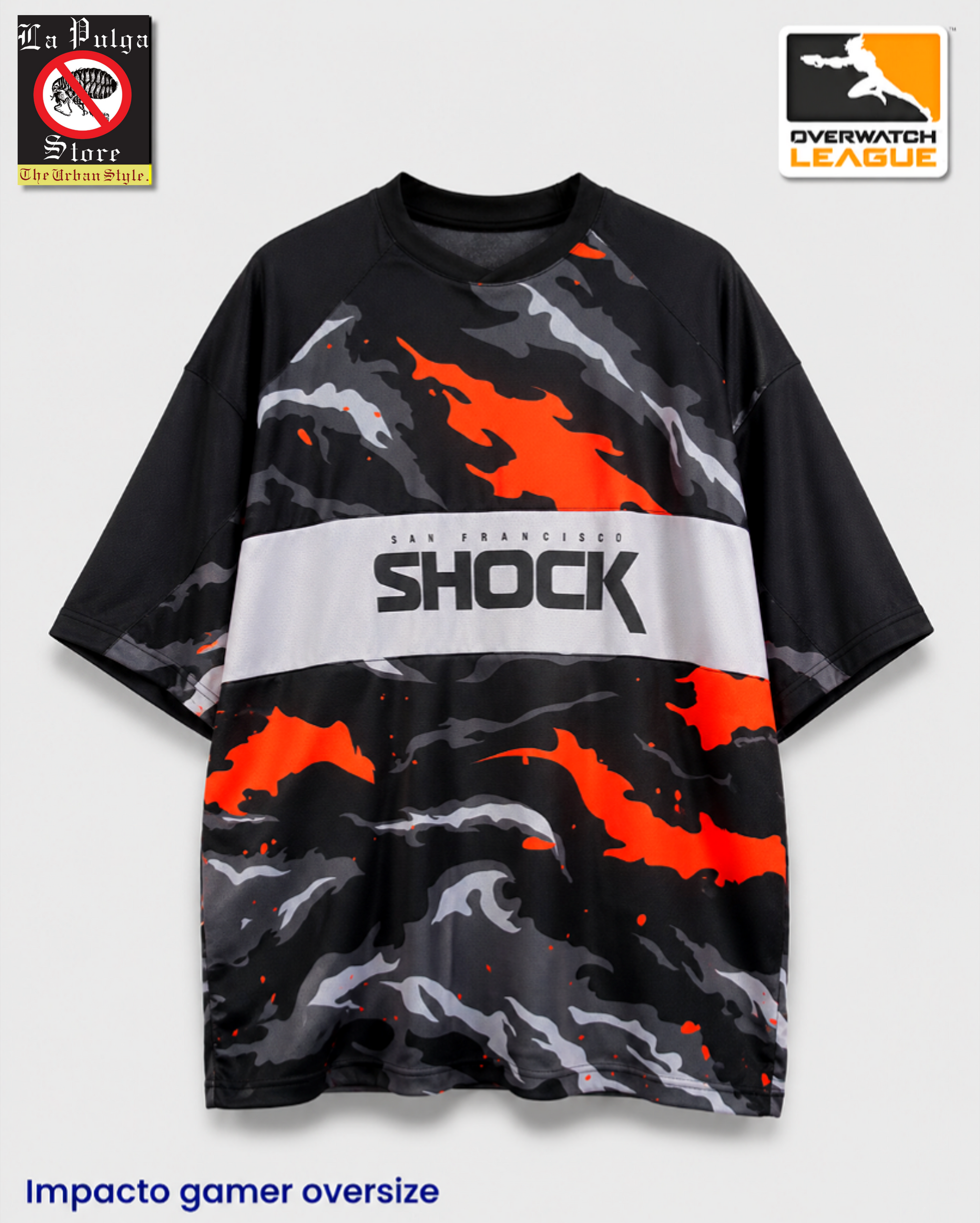 Playera Overwatch | League “Shock Camo Oversize”