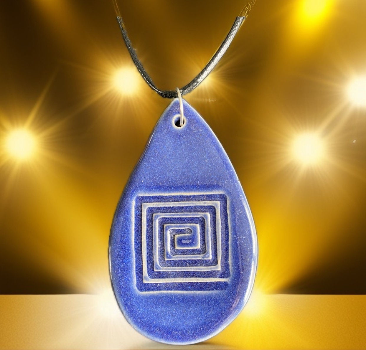 Pendentif Impression Celtique Bleu Breton