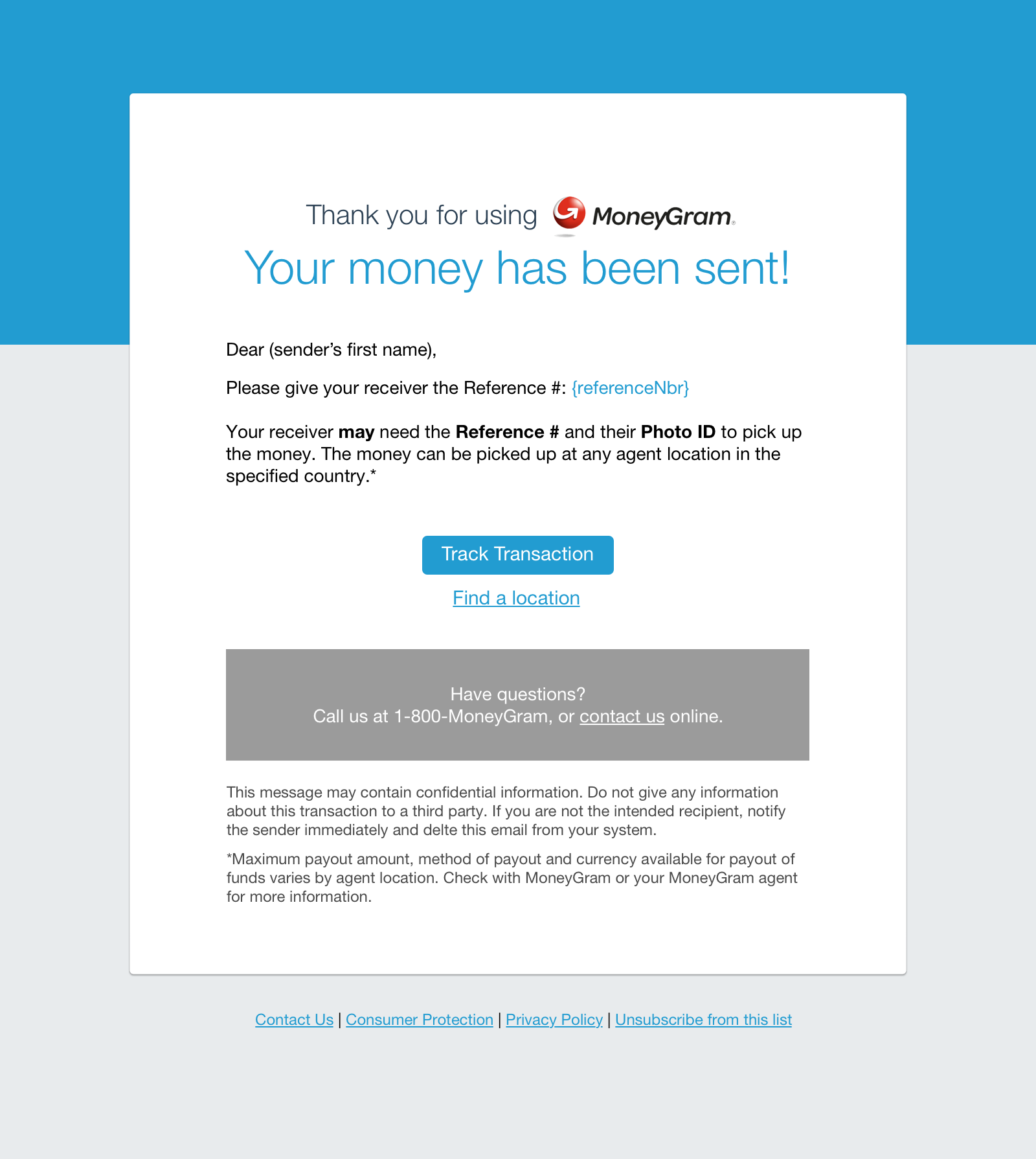 Cherie Portfolio Moneygram Mobile App - non plus sent notification