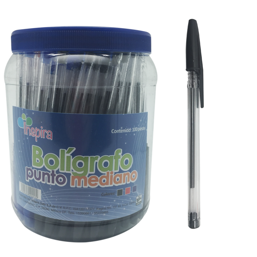 Bolígrafo Jocar soft en bote cuerpo redondo 100 pzas