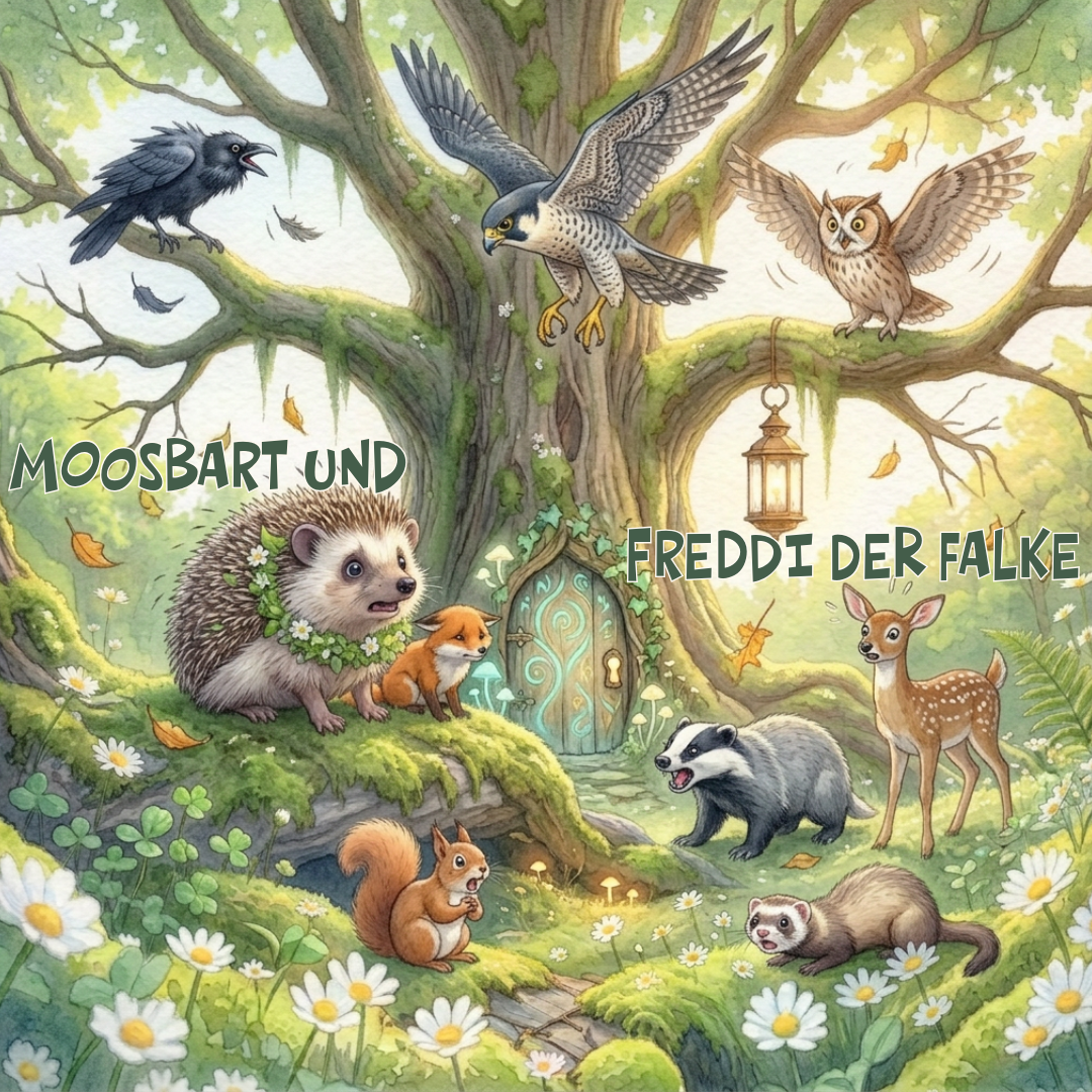 Moosbart und Freddi der Falke