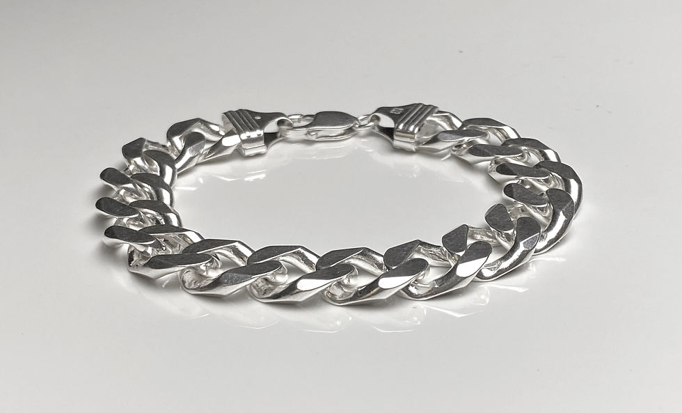 Miniaturbild: Silber Armband Panzer 925 Rodiniert 19-22,5 cm