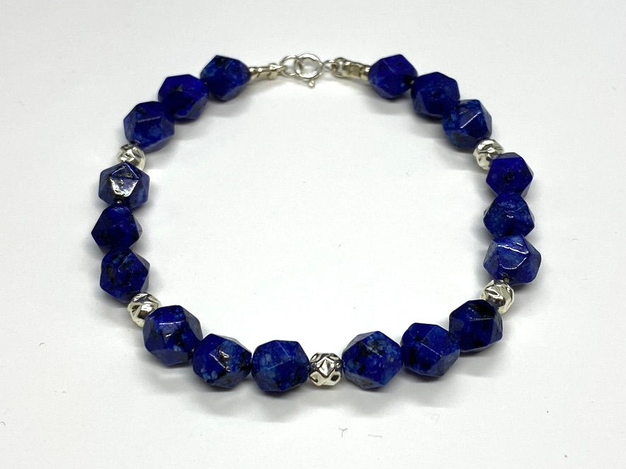 Thumbnail: Armband Dumortierit Silber 925 mit Dumort Steine Armband Steine ø 7mm