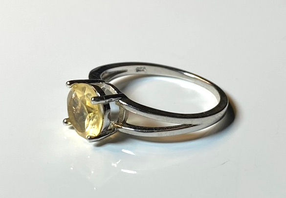 Thumbnail: Silber Ring Zitrine Stein ø 8 mm