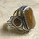 Thumbnail: Silber Ring 925 Tigerauge ø 20 x 14 mm Gr. 64/20,8 mm