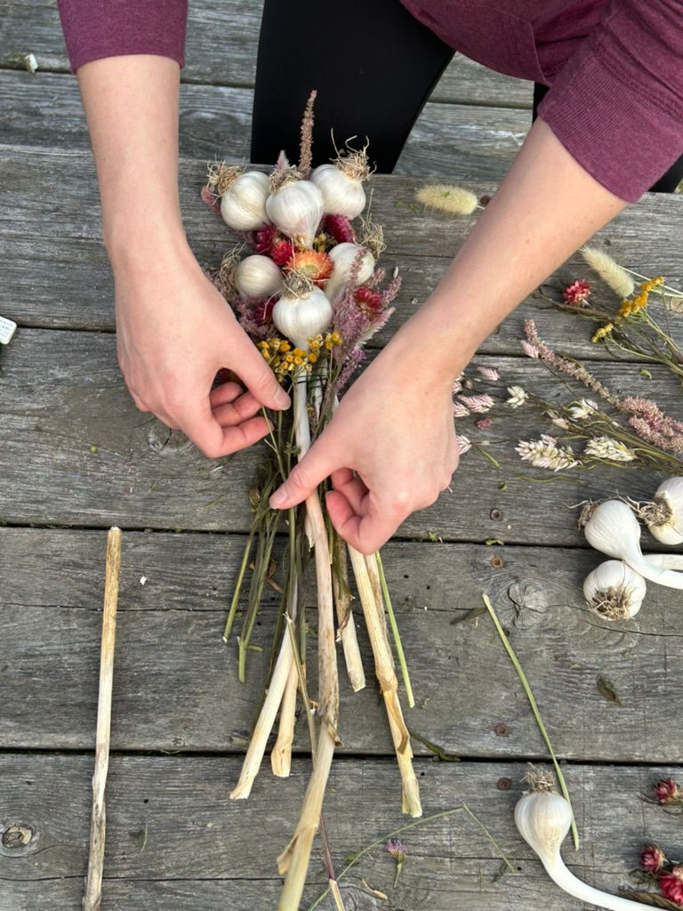 Thumbnail: Garlic Braiding with Dried Flowers ~ Sunday Sept 27th 12:30-2:00pm