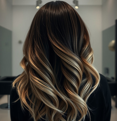 Moody, high-end salon photography of lon