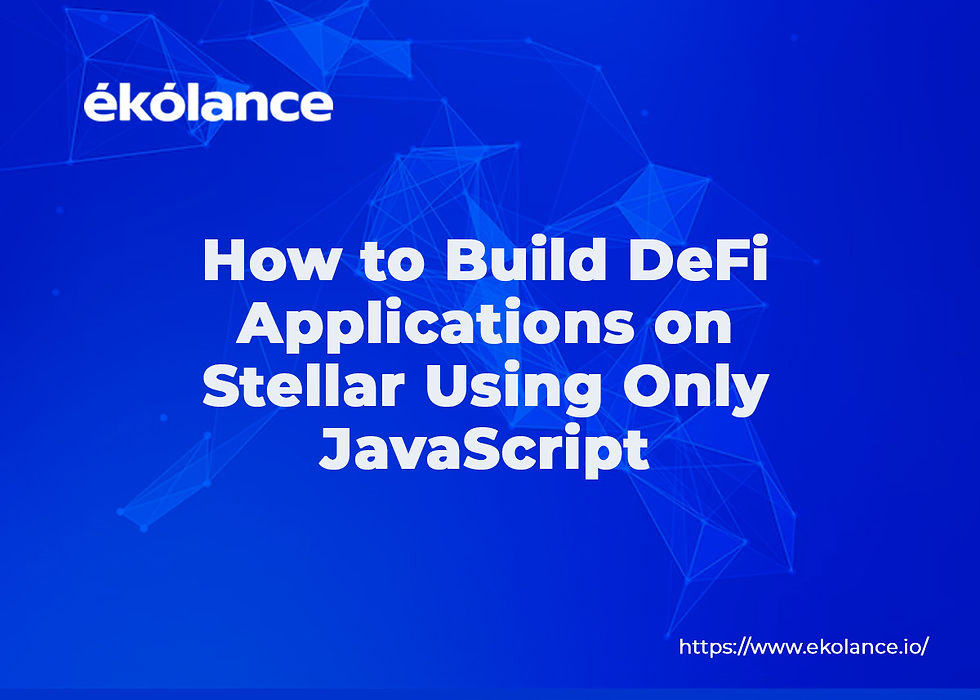 An image showing the text “How to Build a Simple DeFi Application on the Stellar Network with JavaScript”