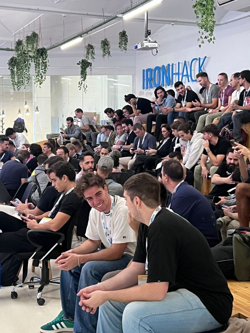 A visual showing the hackers in the EBC hackathon