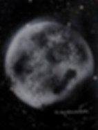 Moon-themed spray paint artwork featuring celestial shades and soft color gradients