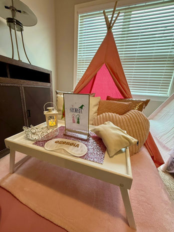Wicked: For Good themed teepee sleepover slumber party rental Cherokee county