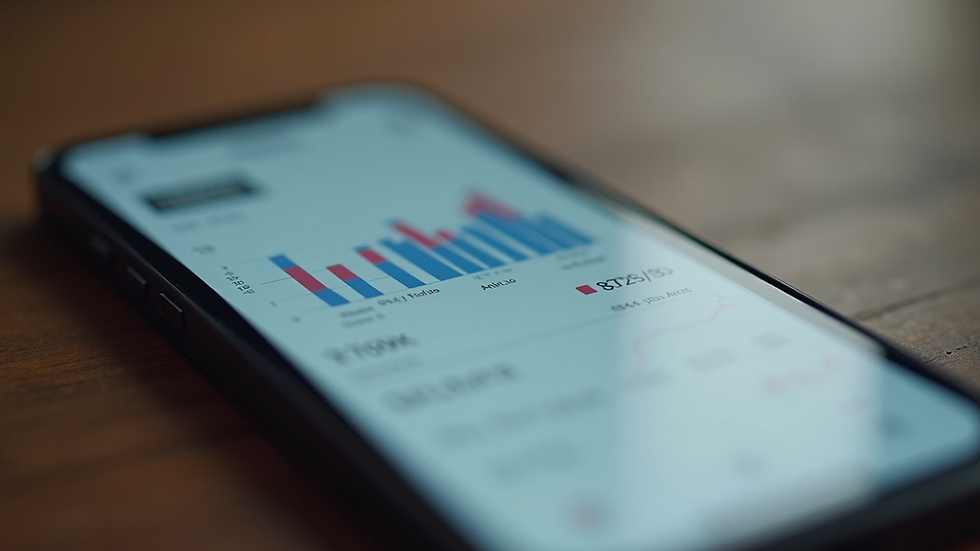 Close-up view of a smartphone showing social media analytics