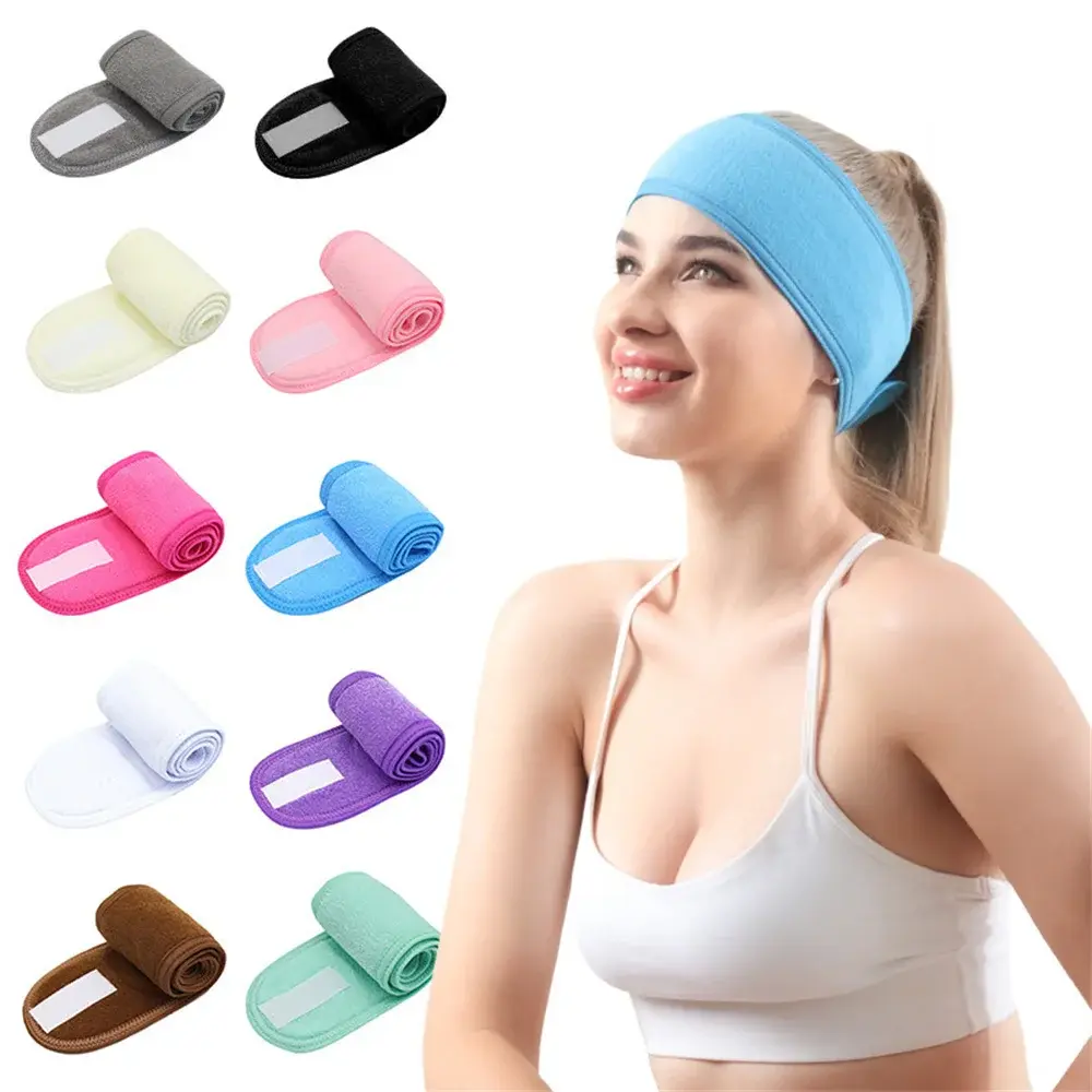 Women Headband Adjustable Wide Hairband Yoga Spa Headwear Bath Shower Makeup Was