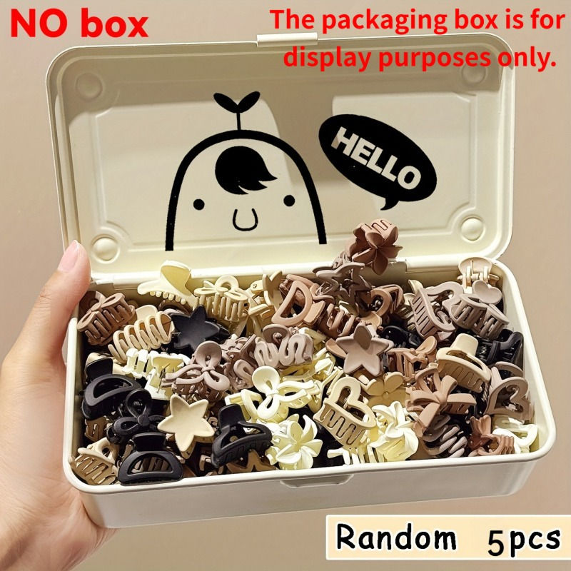 Thumbnail: 5/10/20/30pcs Beige Mixed Pack Small Clips, Cute Girl Accessories - Perfect for 