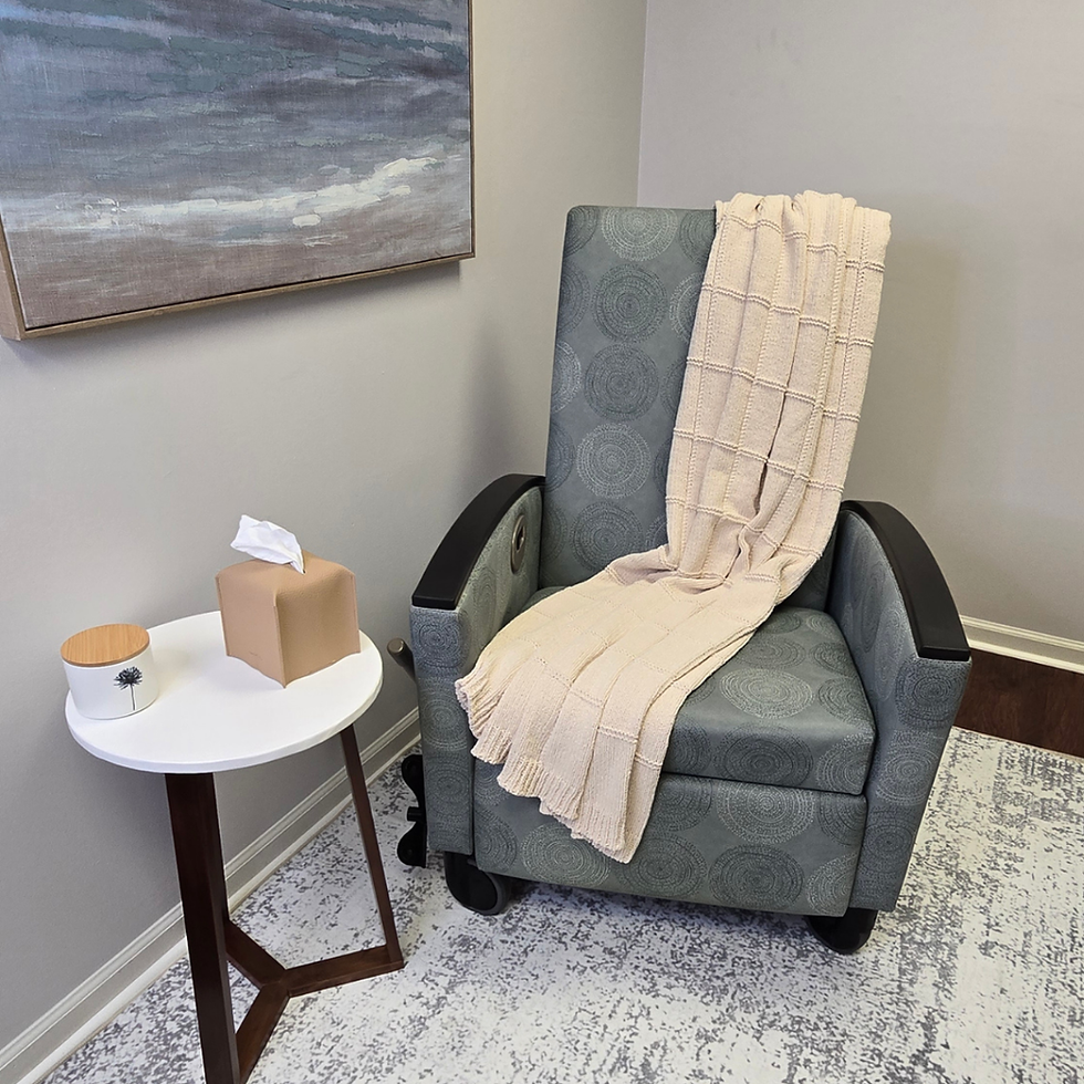 Calm, private Spravato treatment room at Mental Alive in Palm Beach Gardens, Florida