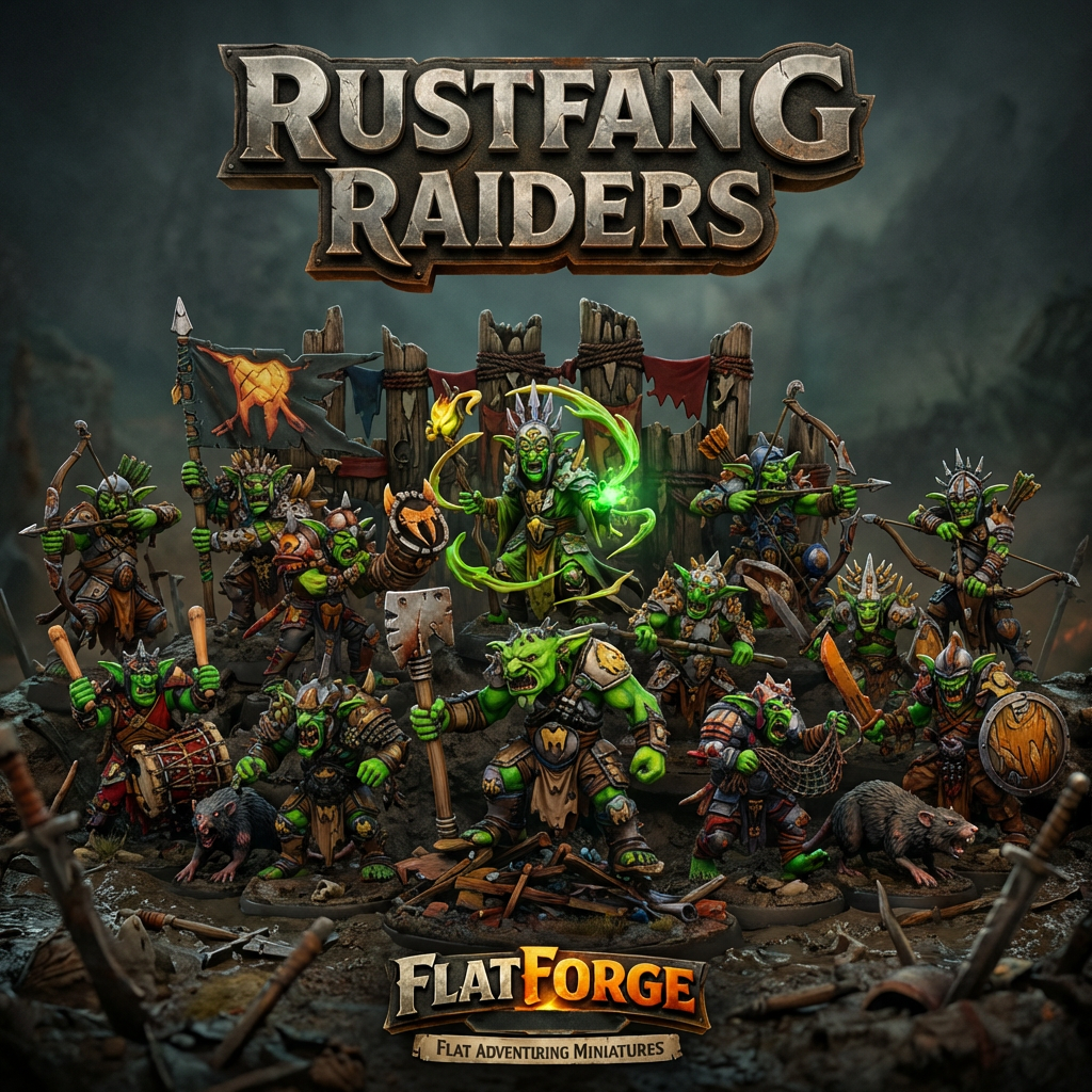 Rustfang Raiders, Goblin Starter Army. Including Bases.