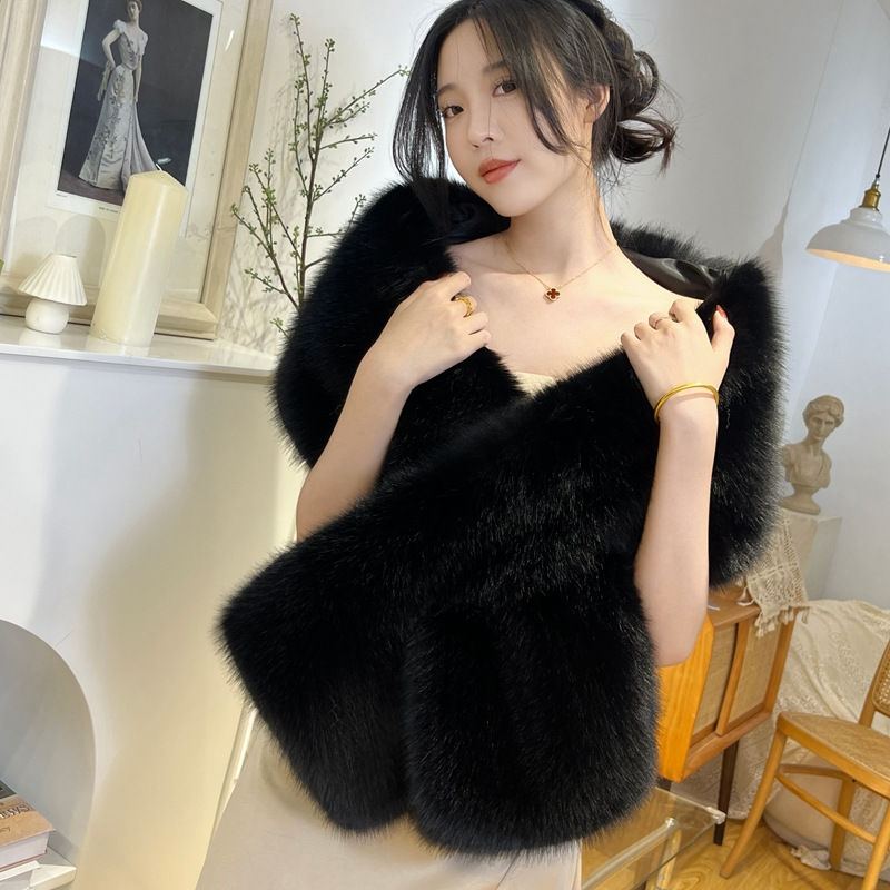 Thumbnail: Faux Fox Fur Shawl