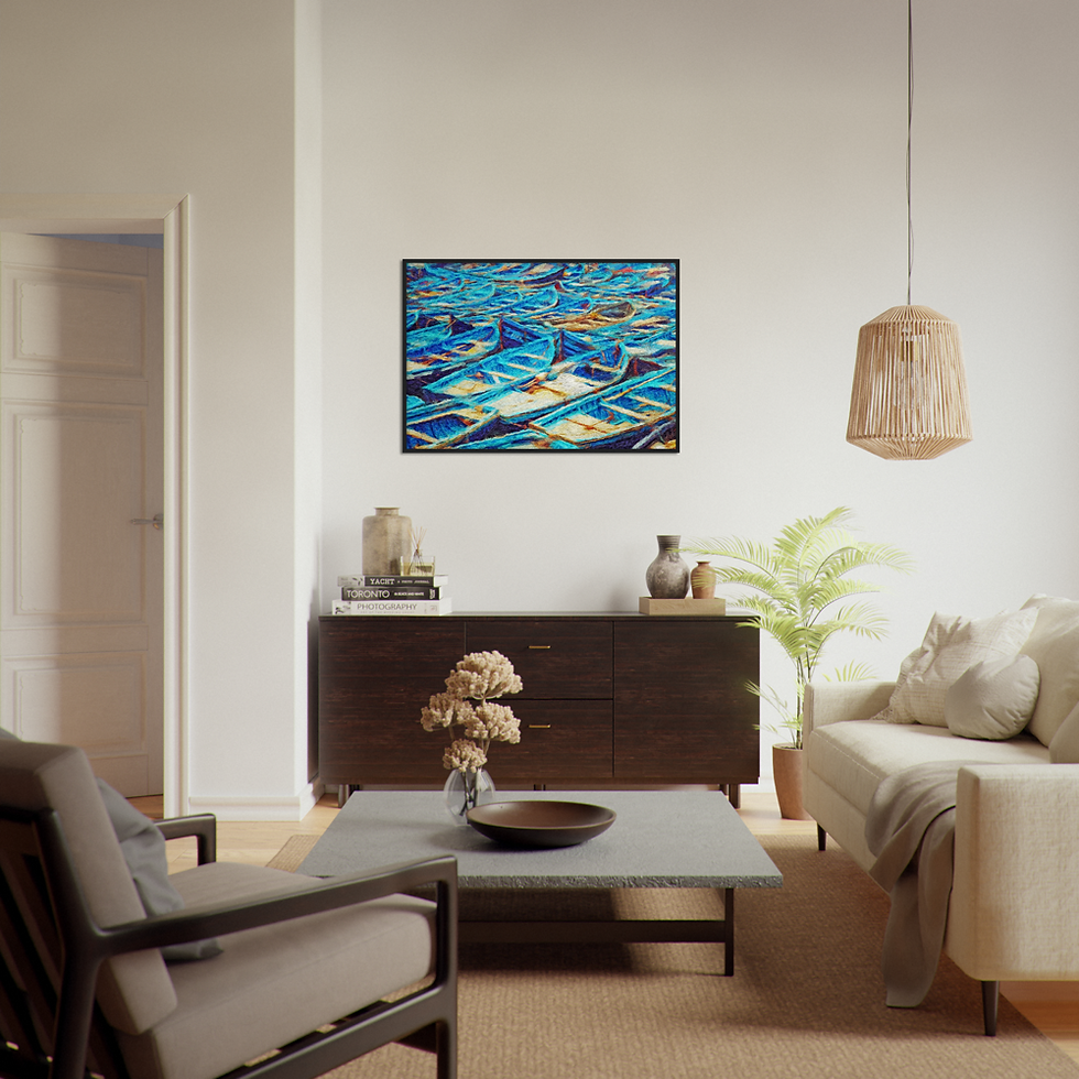 Thumbnail: Vibrant Boats Premium Matte Paper Wooden Framed Poster