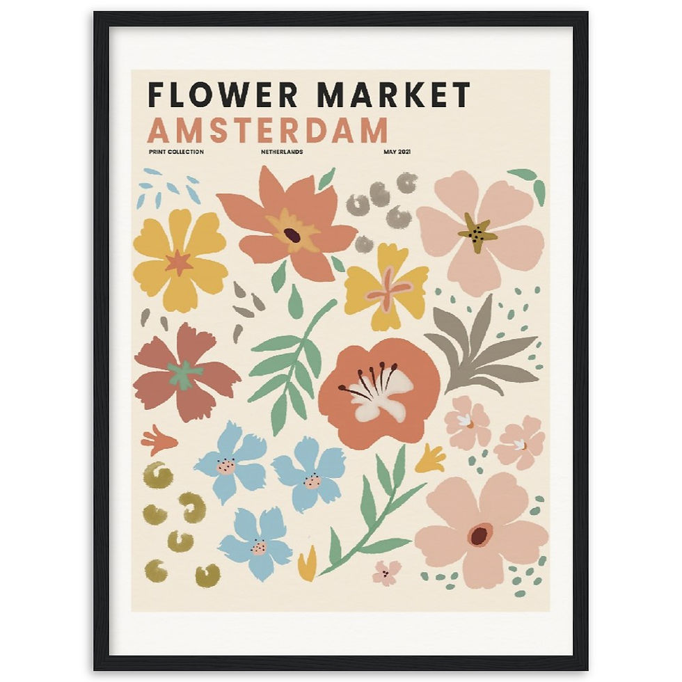 Thumbnail: Matisse Prints Artwork Flower Market Amsterdam Minimalist Wall Art Danish Pastel