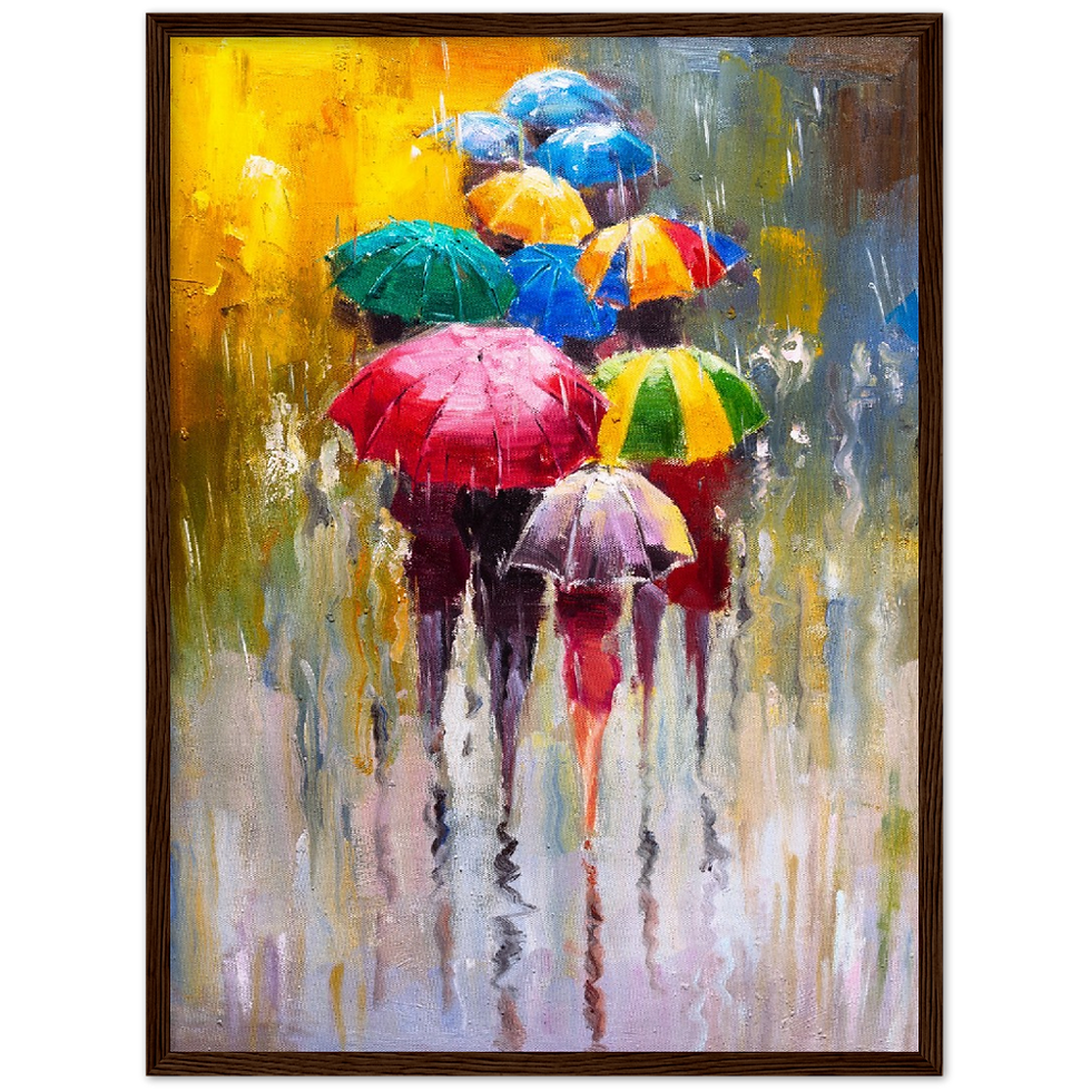 Thumbnail: Walk In The Rain Colourful Premium Matte Paper Wooden Framed Poster