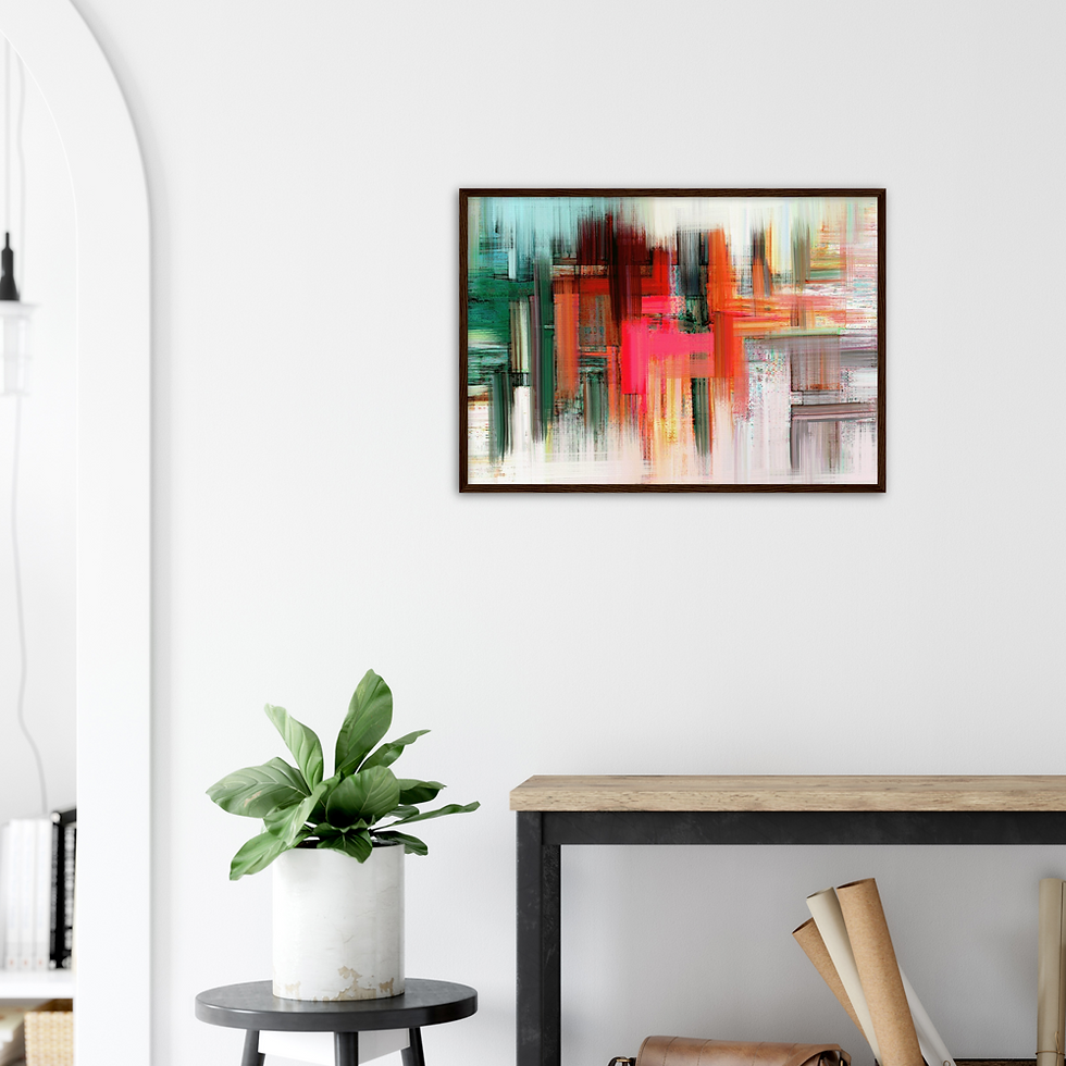 Thumbnail: Modern Clashing Colors Premium Matte Paper Wooden Framed Poster