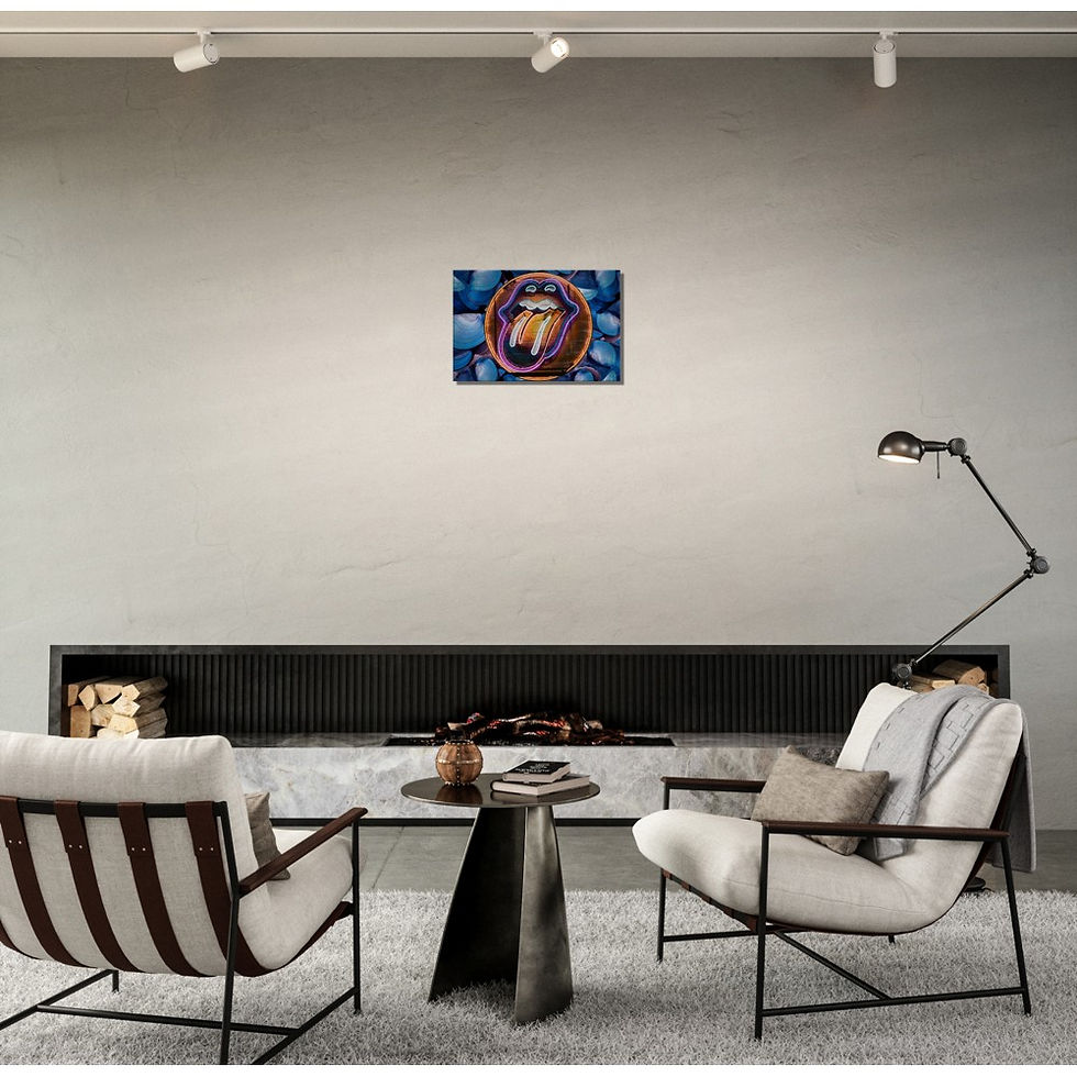 Thumbnail: Rolling Stones Pop Art Print Textured Stretched Canvas Wall Art