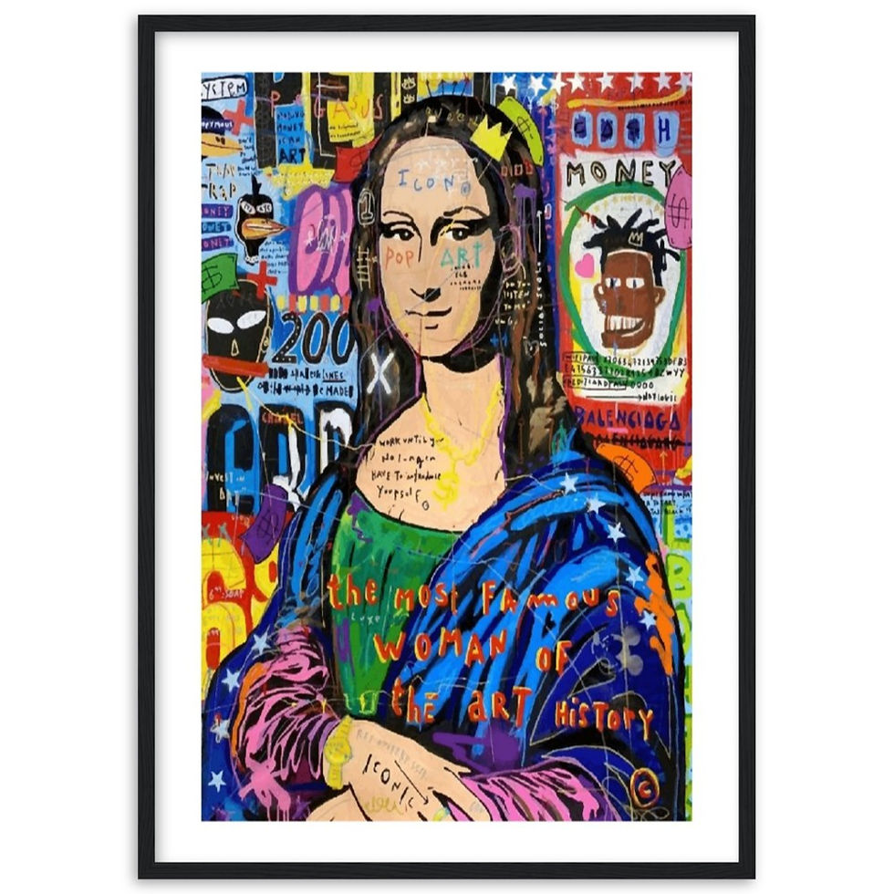 Thumbnail: Graffiti Mona Lisa Pop Art Vivid Premium Matte Paper Wooden Framed Poster