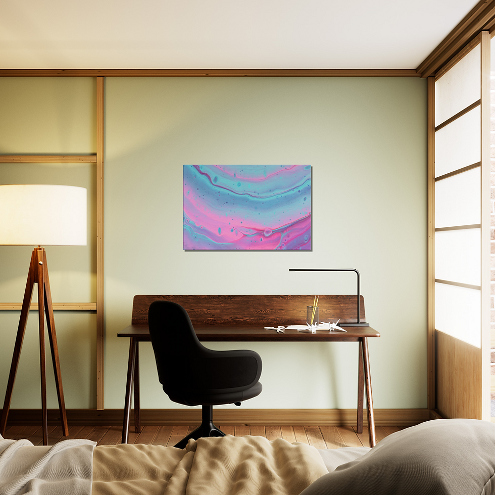 Thumbnail: Psycedelic Pastel chilling Print Textured Stretched Canvas Wall Art