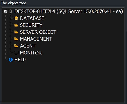 CerebroSQL - tree object (MS SQL Server)