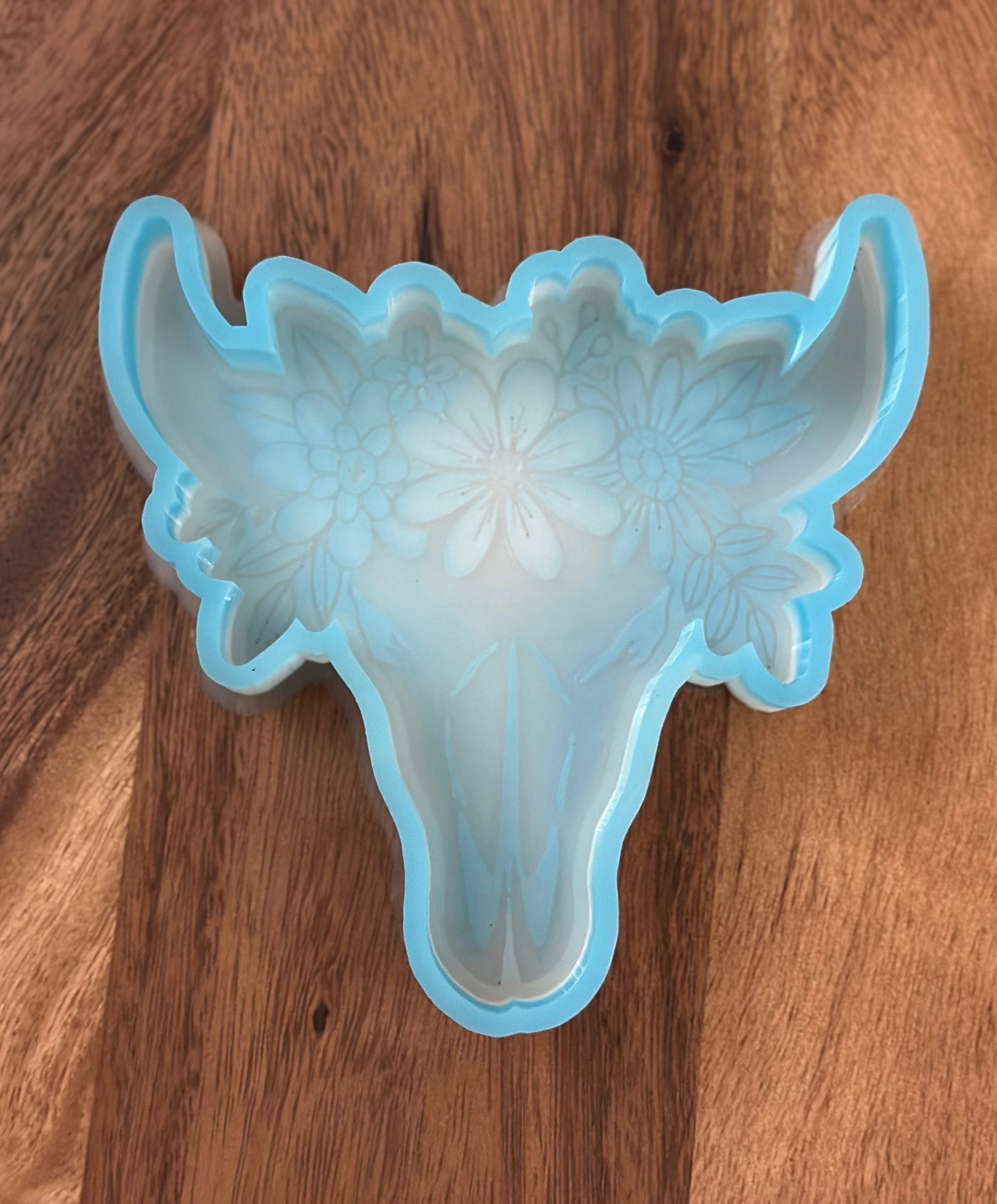 Bull Skull with Flowers