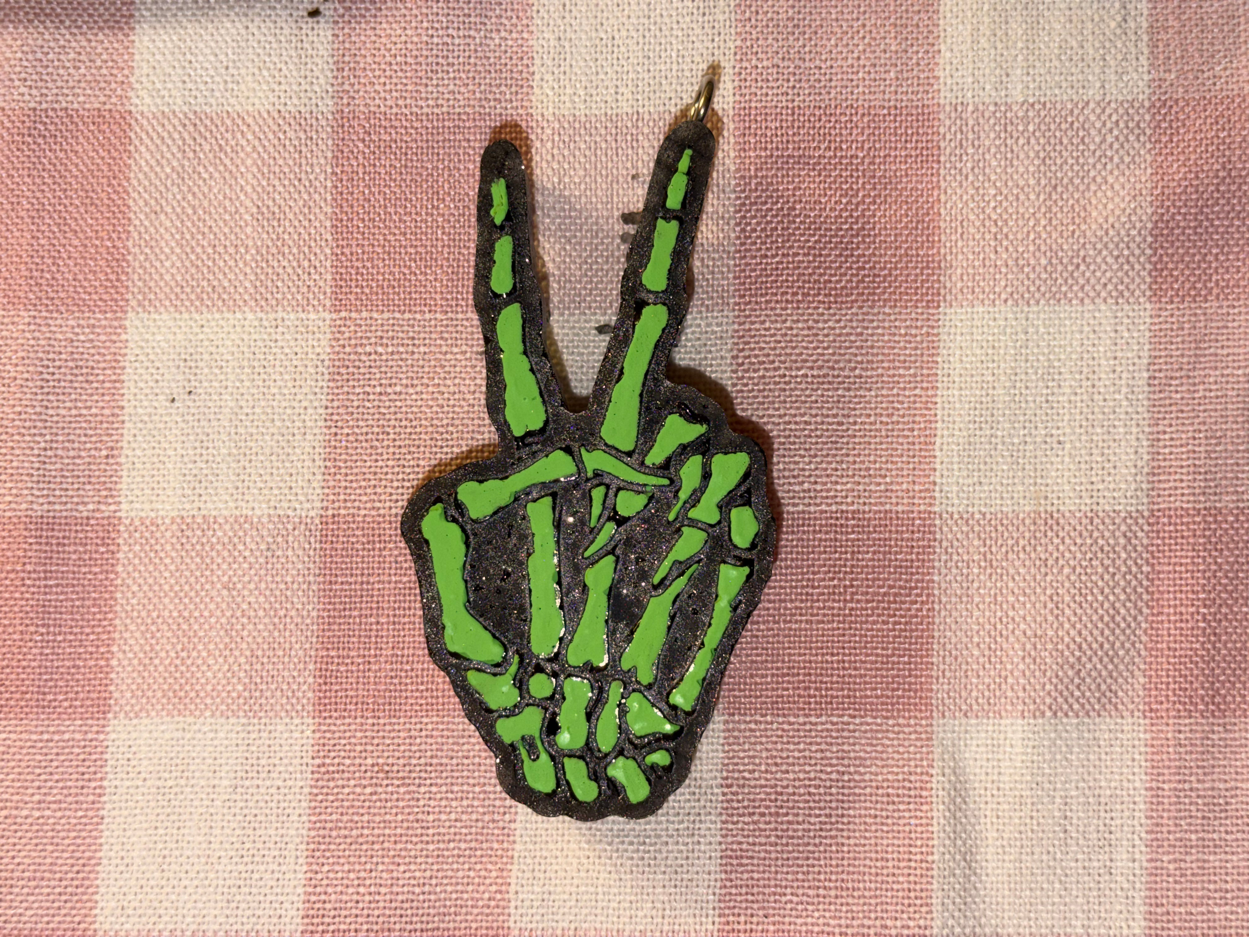 Skeleton Hand Peace
