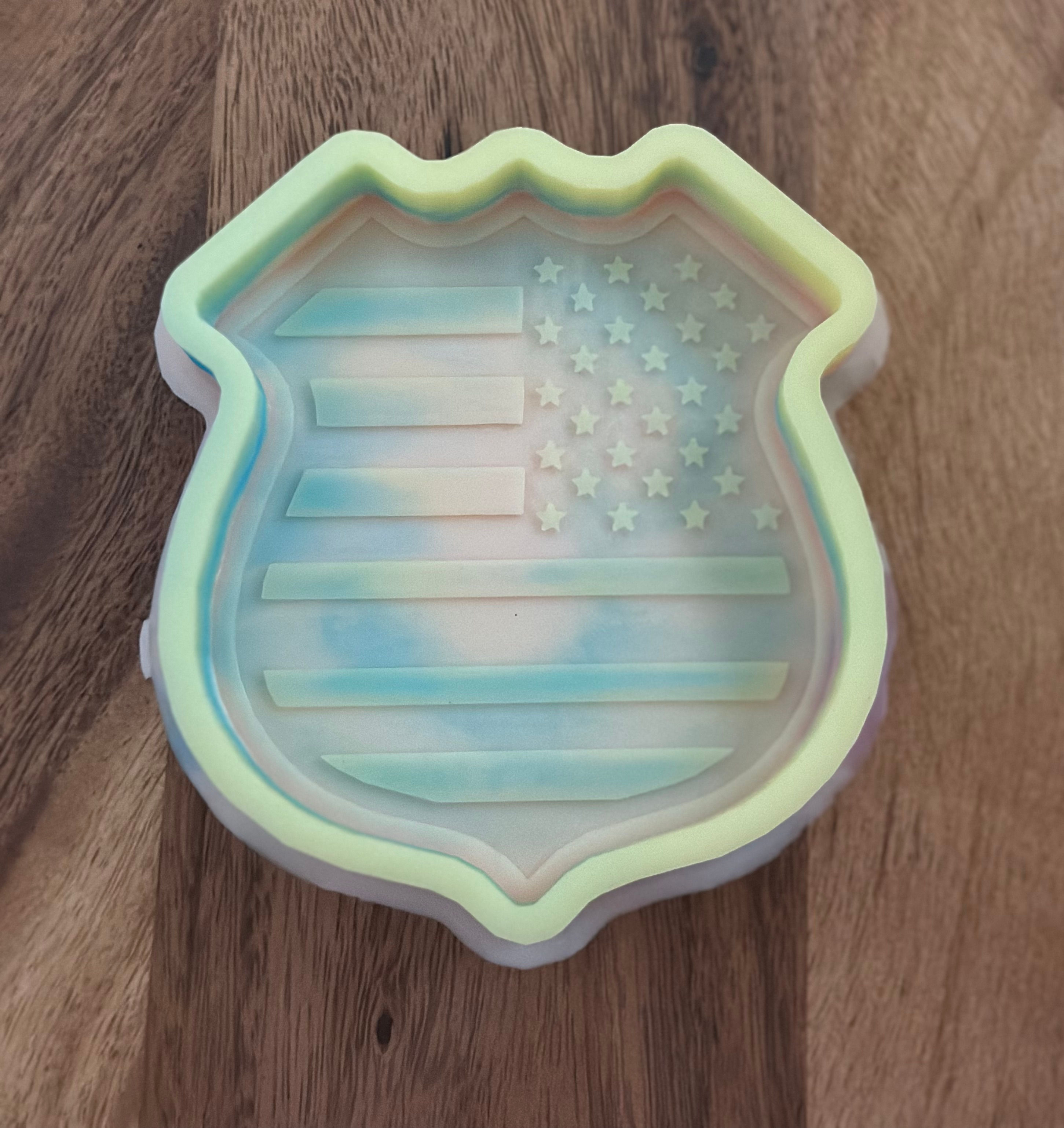 Police Badge with American Flag