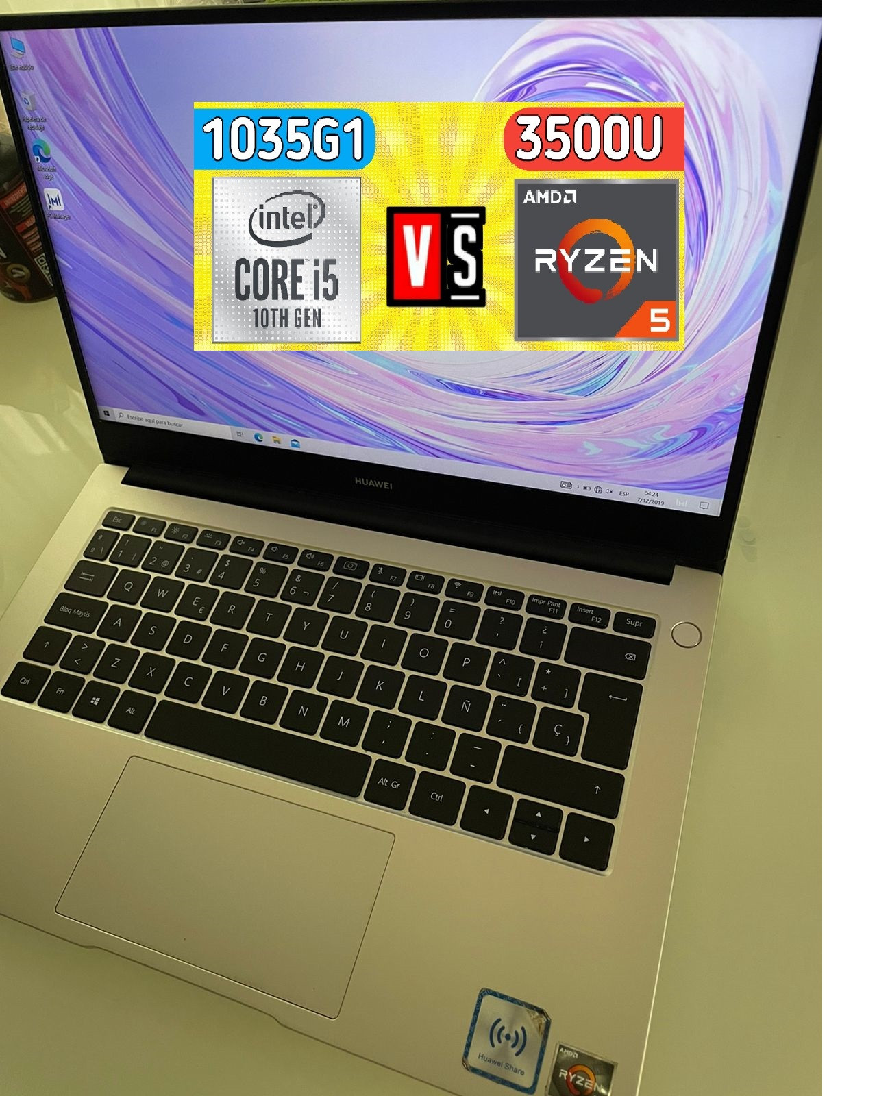 Laptop Huawei Ultra delgada Matebook D14 - Ryzen 5 vs Core i5 (10th) - 02 meses