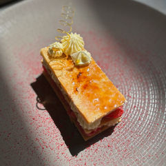 Raspberry and Cardamom millefeuille