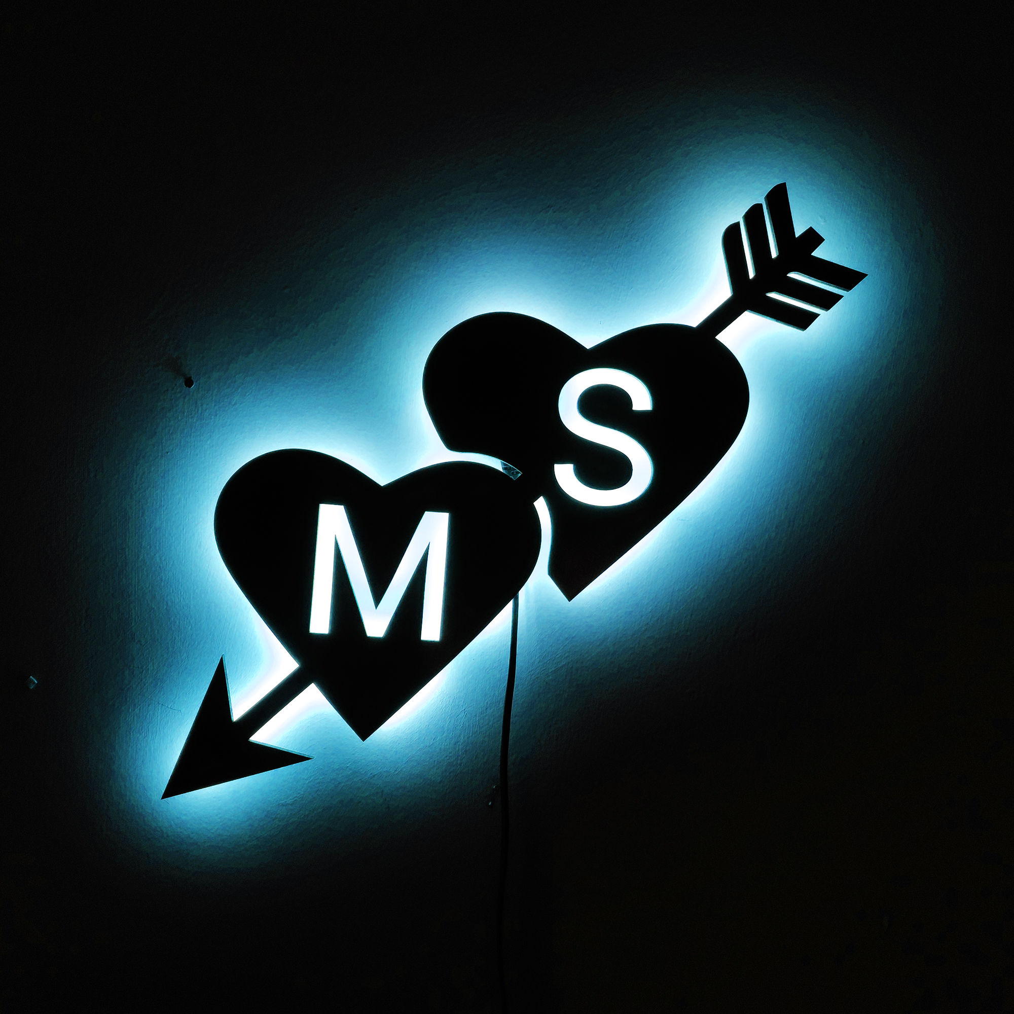 Double Heart Wall Light