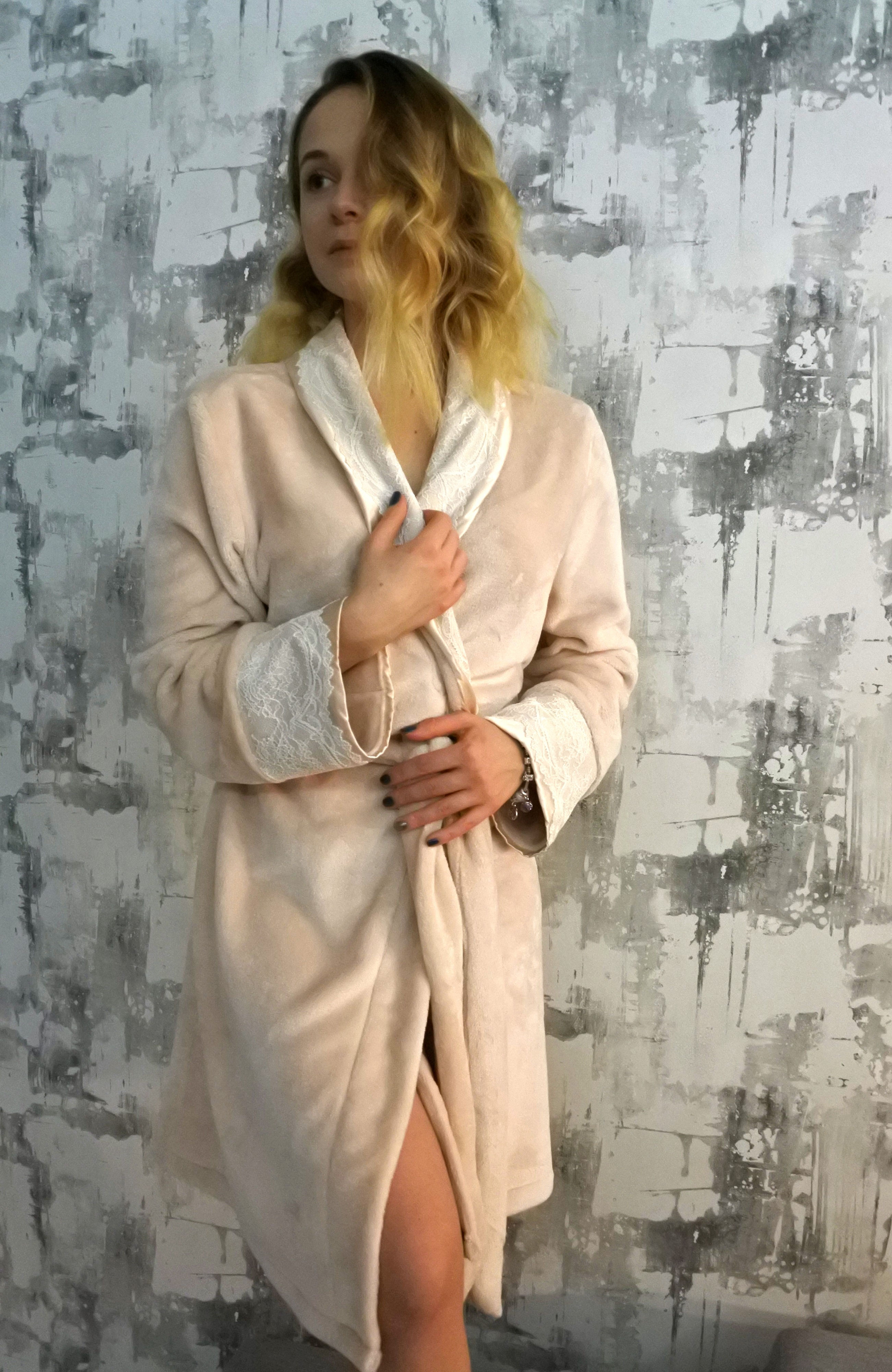 polarowy szlafrok damski dla puszystych