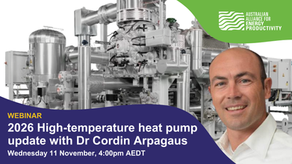 WEBINAR | 11 November: 2026 High temperature heat pump update with Dr Cordin Arpagaus
